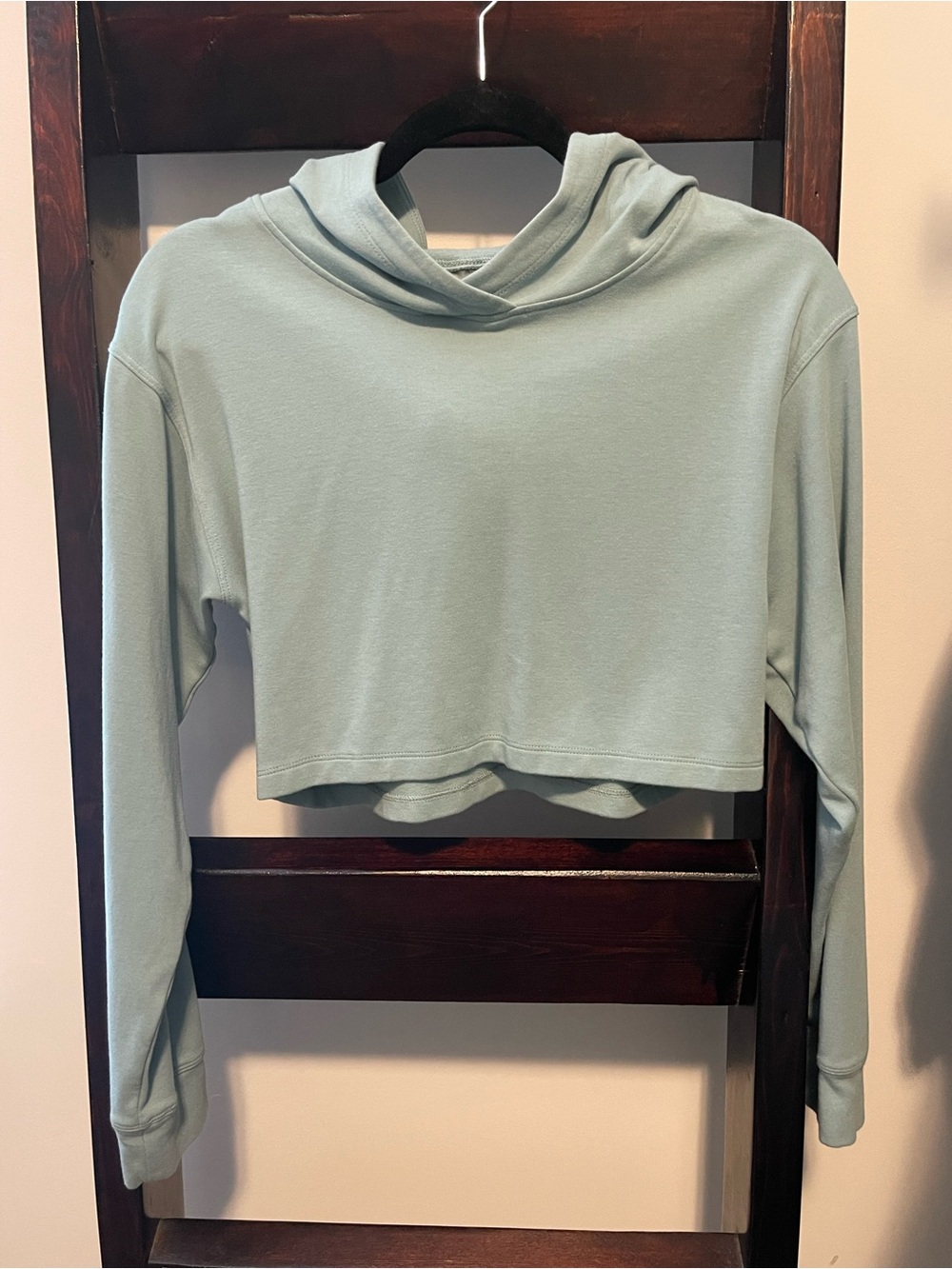 ACTA Wear Mint Green Cropped Hoodie Sweatshirt Size Small